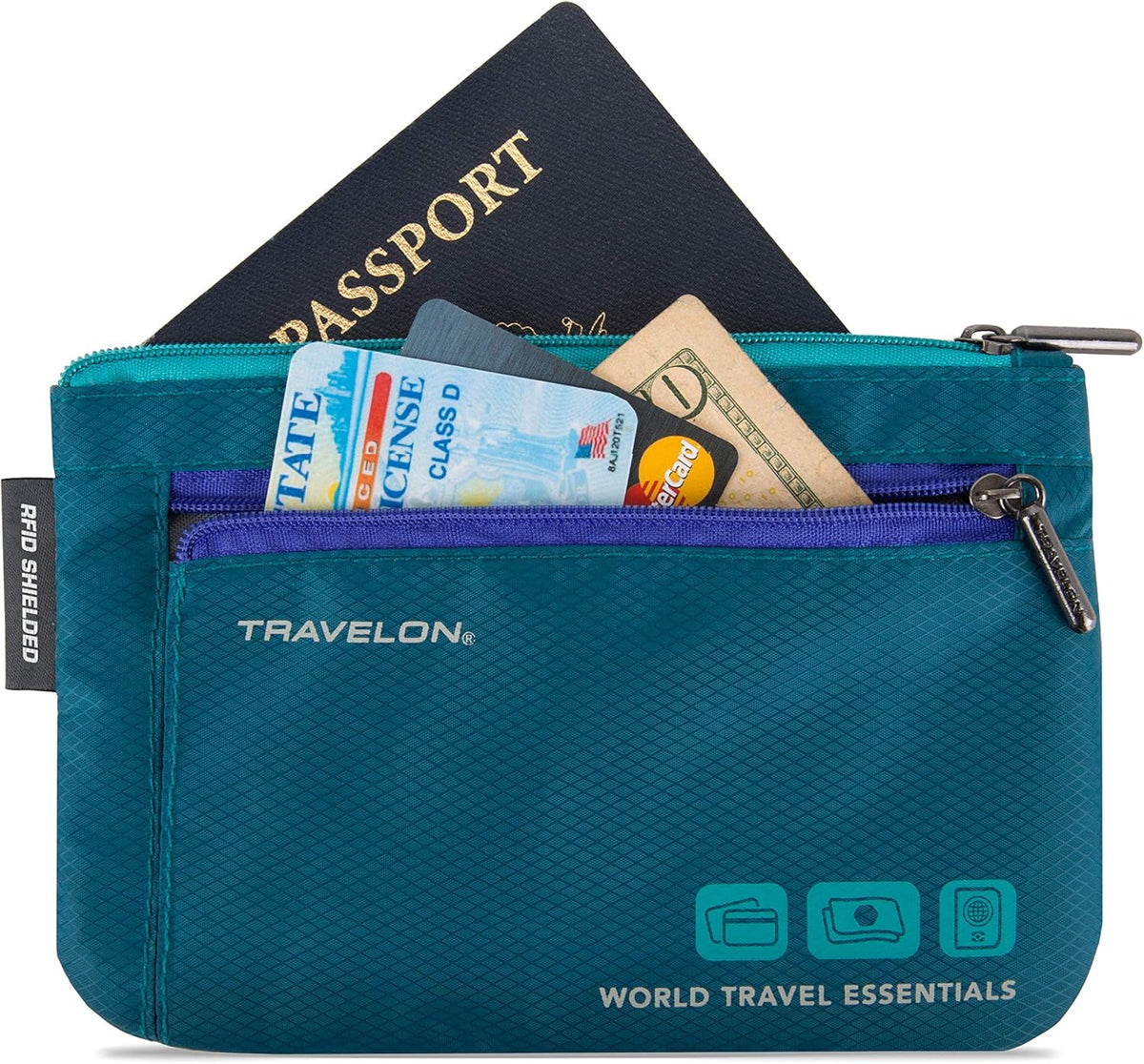 World Travel Essentials Set of 2 Currency and Passport Organizers