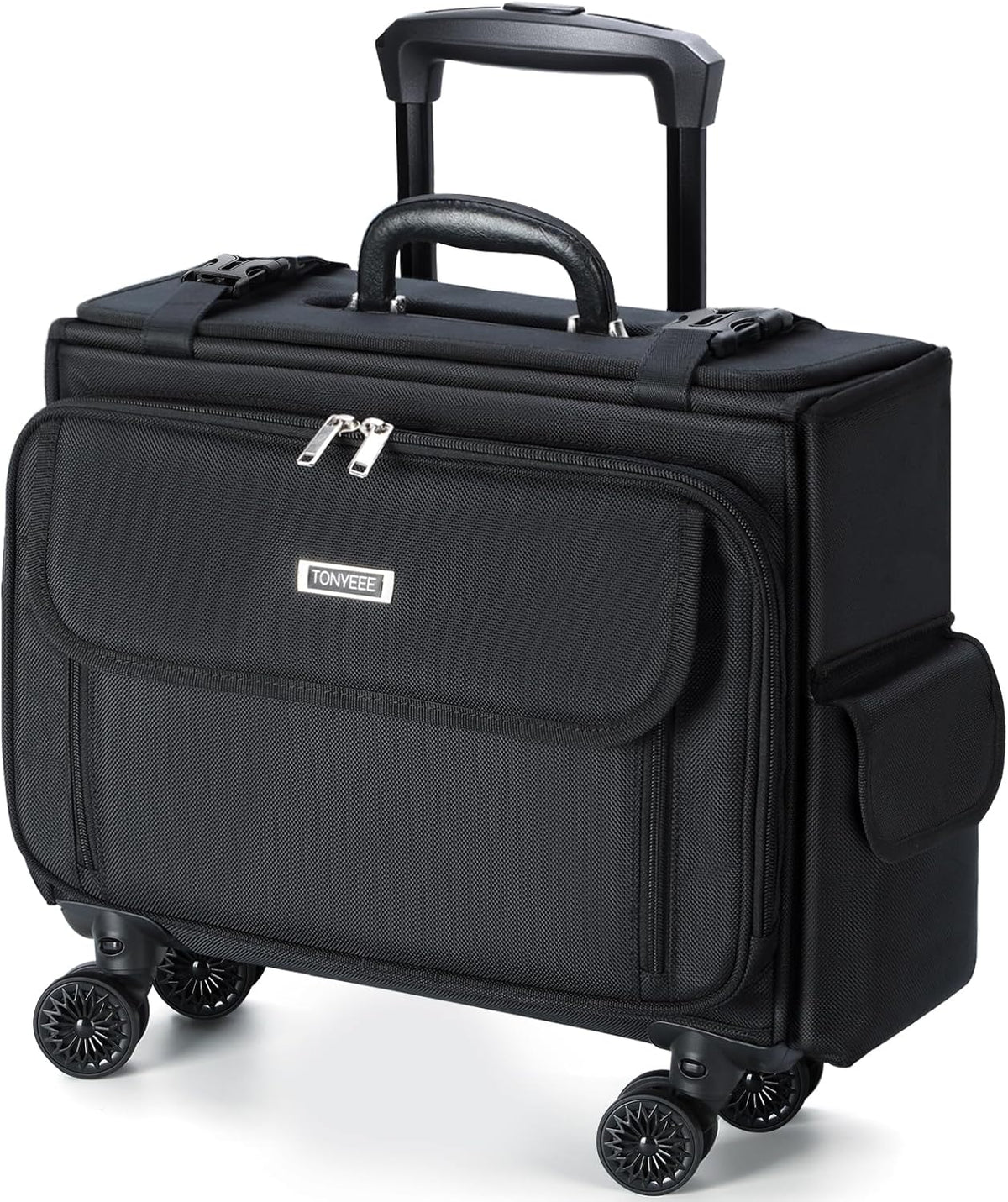 Rolling Laptop Bag 15.6 Inch, Ballistic Nylon Wheeled Briefcase for Men Women, Professional Rolling Work Bag, Underseat Carry On Business Case, 360 Spinner Wheels, Accordion File Office Bag