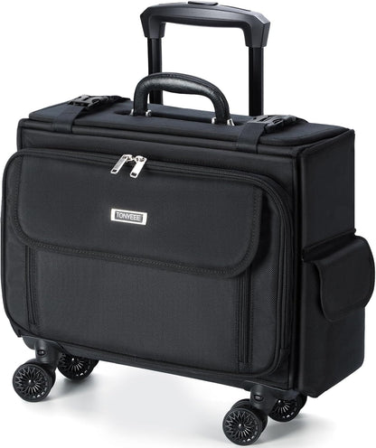 Rolling Laptop Bag 15.6 Inch, Ballistic Nylon Wheeled Briefcase for Men Women, Professional Rolling Work Bag, Underseat Carry On Business Case, 360 Spinner Wheels, Accordion File Office Bag