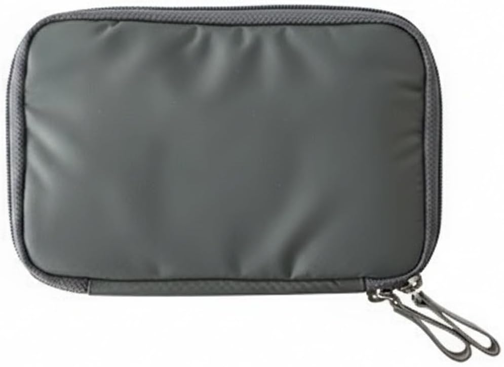 Gray Nylon Travel Document Organizer - Passport Wallet with Compartments for Boarding Passes, Visas & Tickets