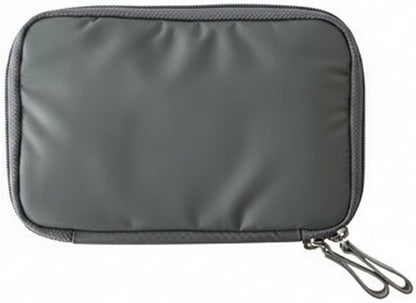Gray Nylon Travel Document Organizer - Passport Wallet with Compartments for Boarding Passes, Visas & Tickets