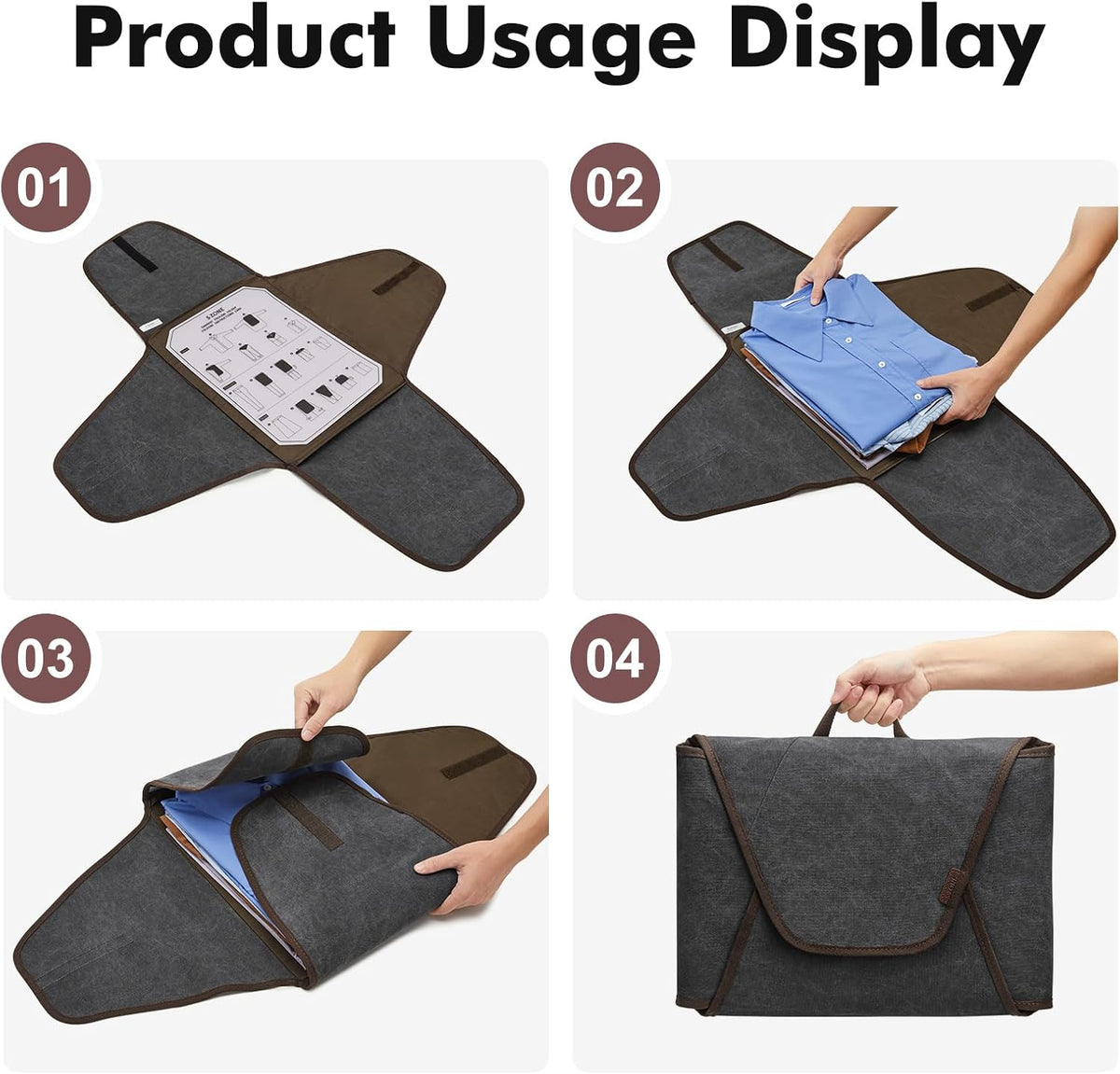 Garment Folder Compression Packing Cubes for Travel Garment Bag with Wrinkle-Free Luggage Suitcase Organizer Bags