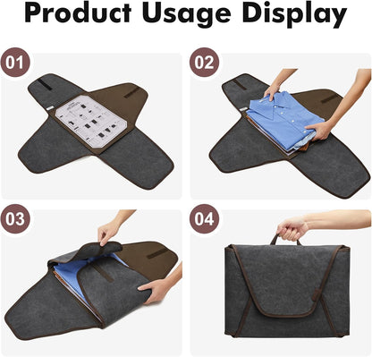 Garment Folder Compression Packing Cubes for Travel Garment Bag with Wrinkle-Free Luggage Suitcase Organizer Bags