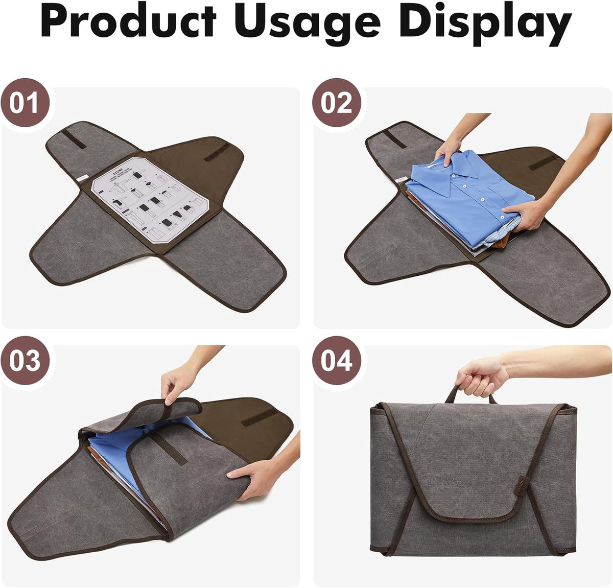 Garment Folder Compression Packing Cubes for Travel Garment Bag with Wrinkle-Free Luggage Suitcase Organizer Bags