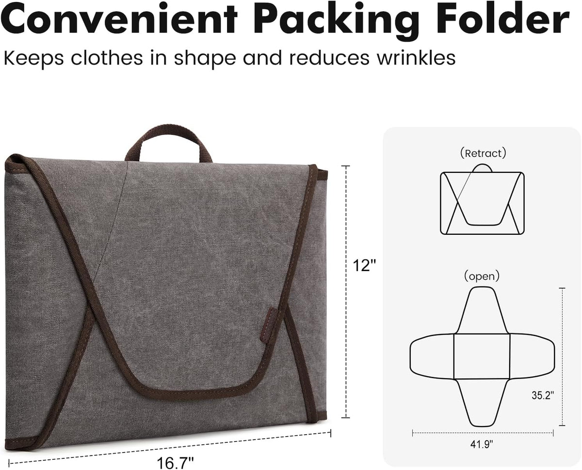 Garment Folder Compression Packing Cubes for Travel Garment Bag with Wrinkle-Free Luggage Suitcase Organizer Bags