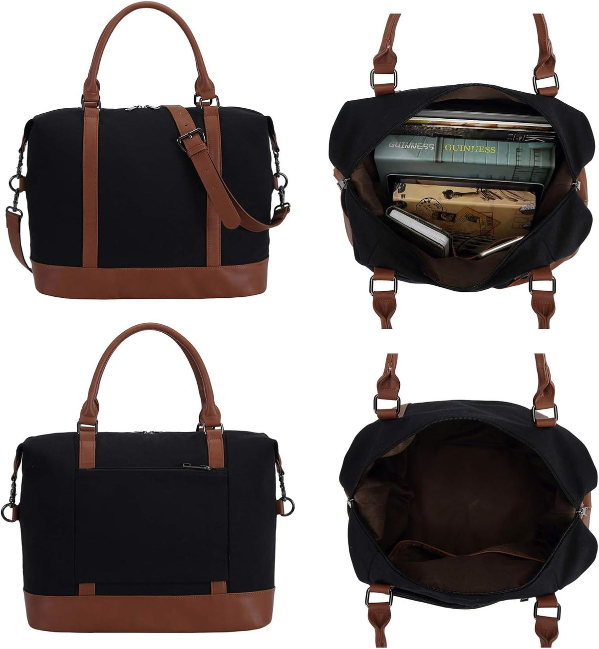 Travel Tote Bags with Zipper Ladies Canvas Bag Weekender Overnight Bag for Women Carry on Duffel Bag Trolley Sleeve