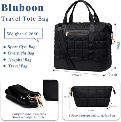 Travel Tote Bags with Zipper Ladies Canvas Bag Weekender Overnight Bag for Women Carry on Duffel Bag Trolley Sleeve