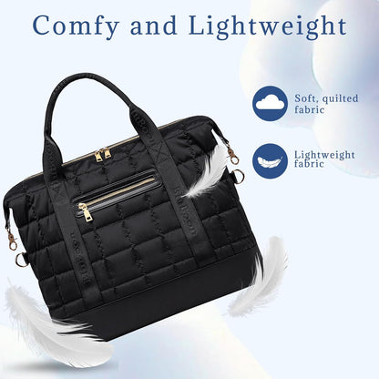 Travel Tote Bags with Zipper Ladies Canvas Bag Weekender Overnight Bag for Women Carry on Duffel Bag Trolley Sleeve