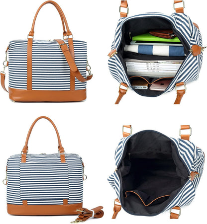 Travel Tote Bags with Zipper Ladies Canvas Bag Weekender Overnight Bag for Women Carry on Duffel Bag Trolley Sleeve