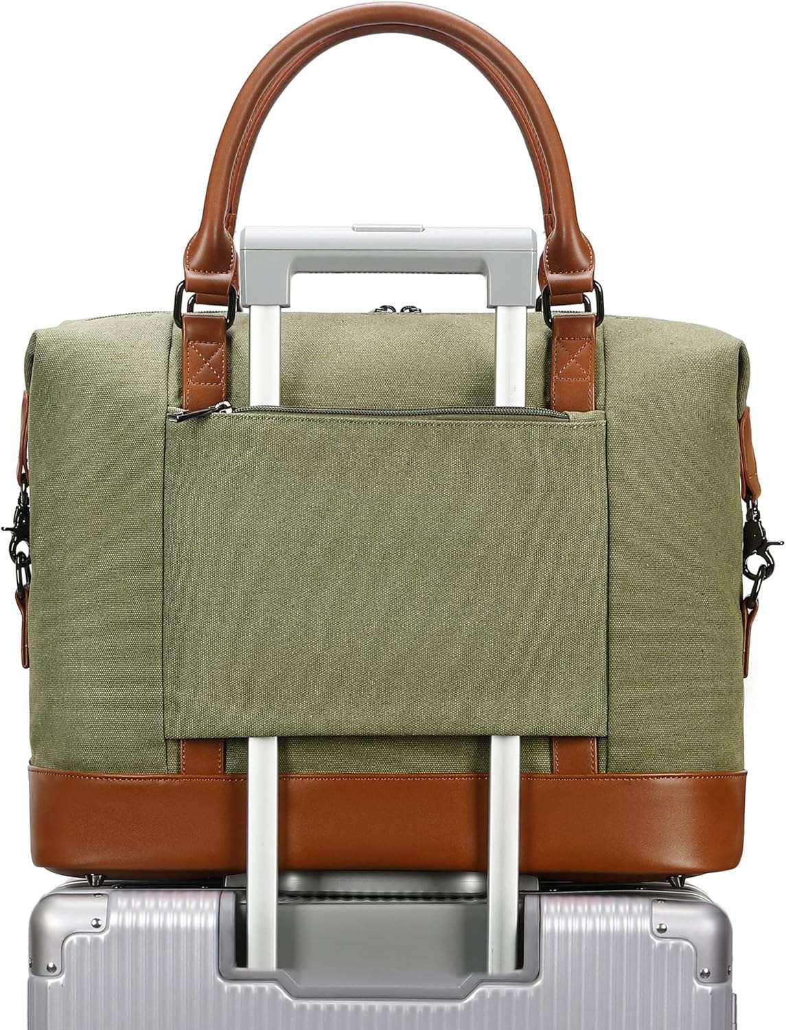 Travel Tote Bags with Zipper Ladies Canvas Bag Weekender Overnight Bag for Women Carry on Duffel Bag Trolley Sleeve