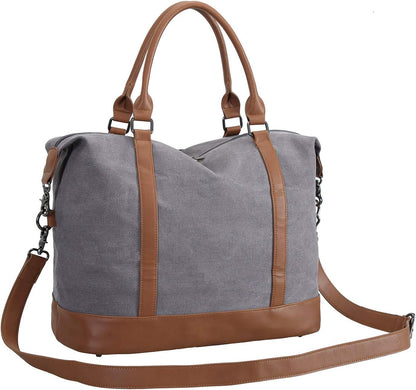 Travel Tote Bags with Zipper Ladies Canvas Bag Weekender Overnight Bag for Women Carry on Duffel Bag Trolley Sleeve