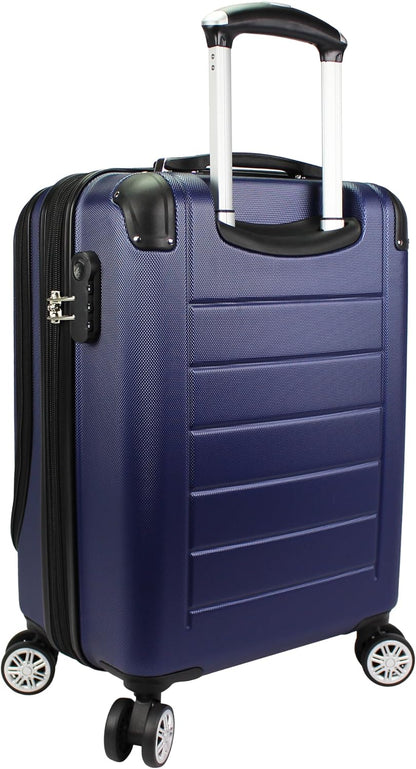 Dejuno Compact 20" Carry-on Luggage with Laptop Pocket - Silver