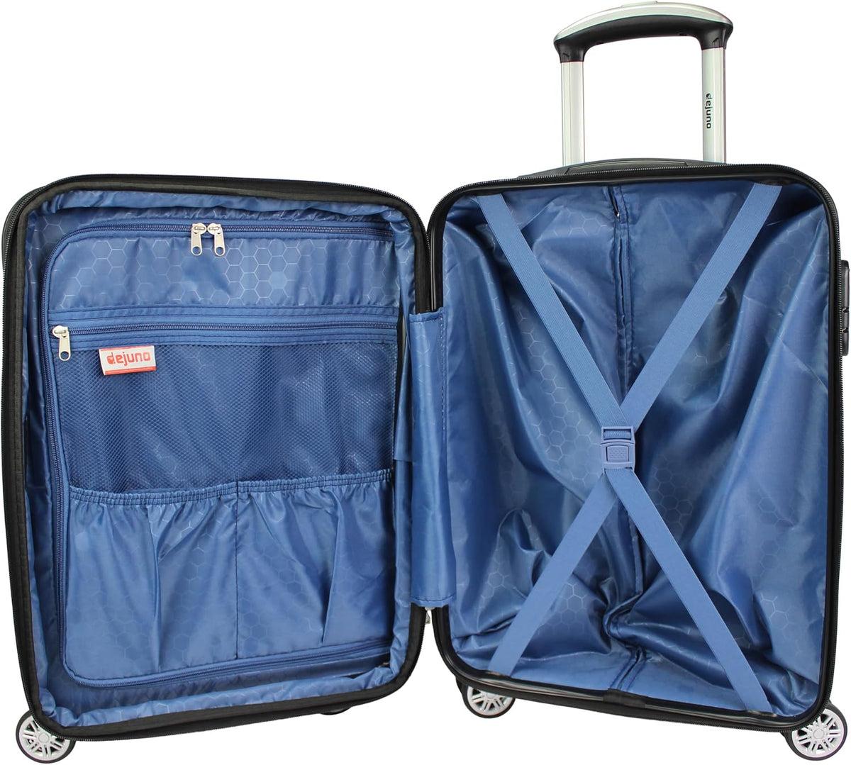 Dejuno Compact 20" Carry-on Luggage with Laptop Pocket - Silver