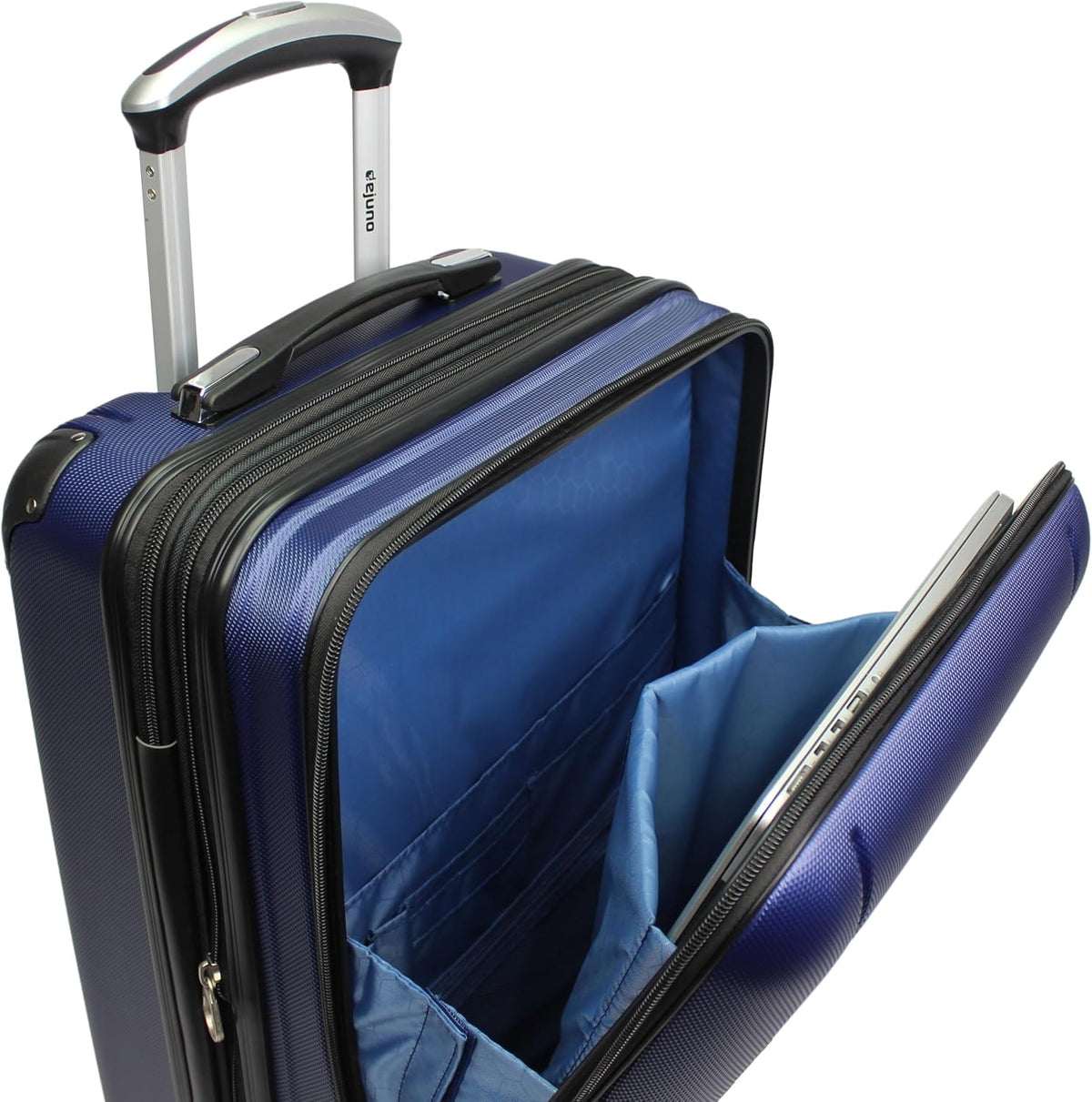 Dejuno Compact 20" Carry-on Luggage with Laptop Pocket - Silver
