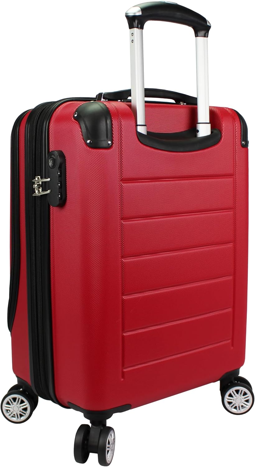 Dejuno Compact 20" Carry-on Luggage with Laptop Pocket - Silver