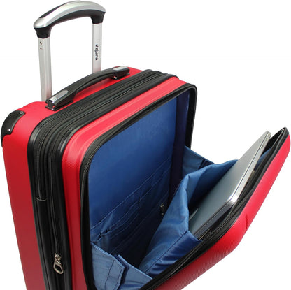 Dejuno Compact 20" Carry-on Luggage with Laptop Pocket - Silver