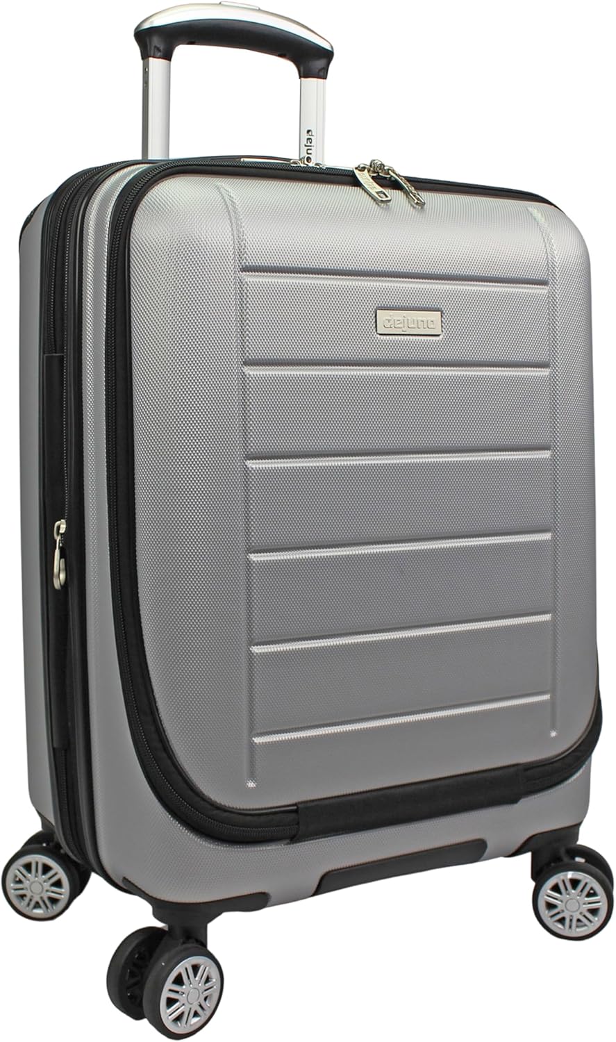 Dejuno Compact 20" Carry-on Luggage with Laptop Pocket - Silver
