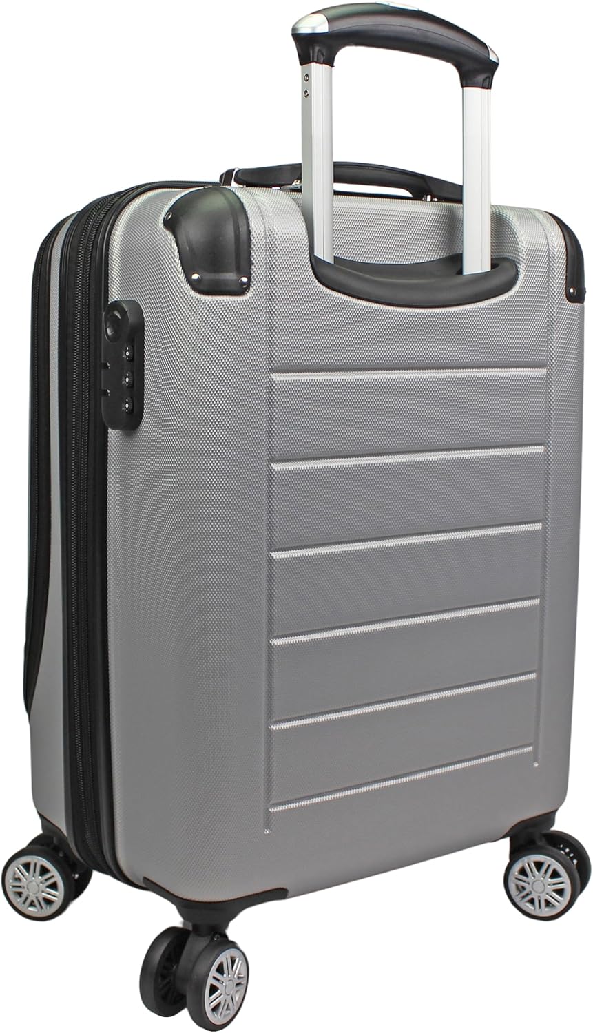 Dejuno Compact 20" Carry-on Luggage with Laptop Pocket - Silver