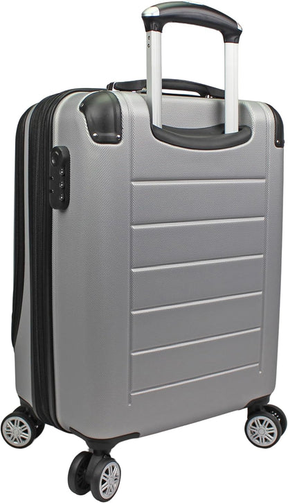 Dejuno Compact 20" Carry-on Luggage with Laptop Pocket - Silver