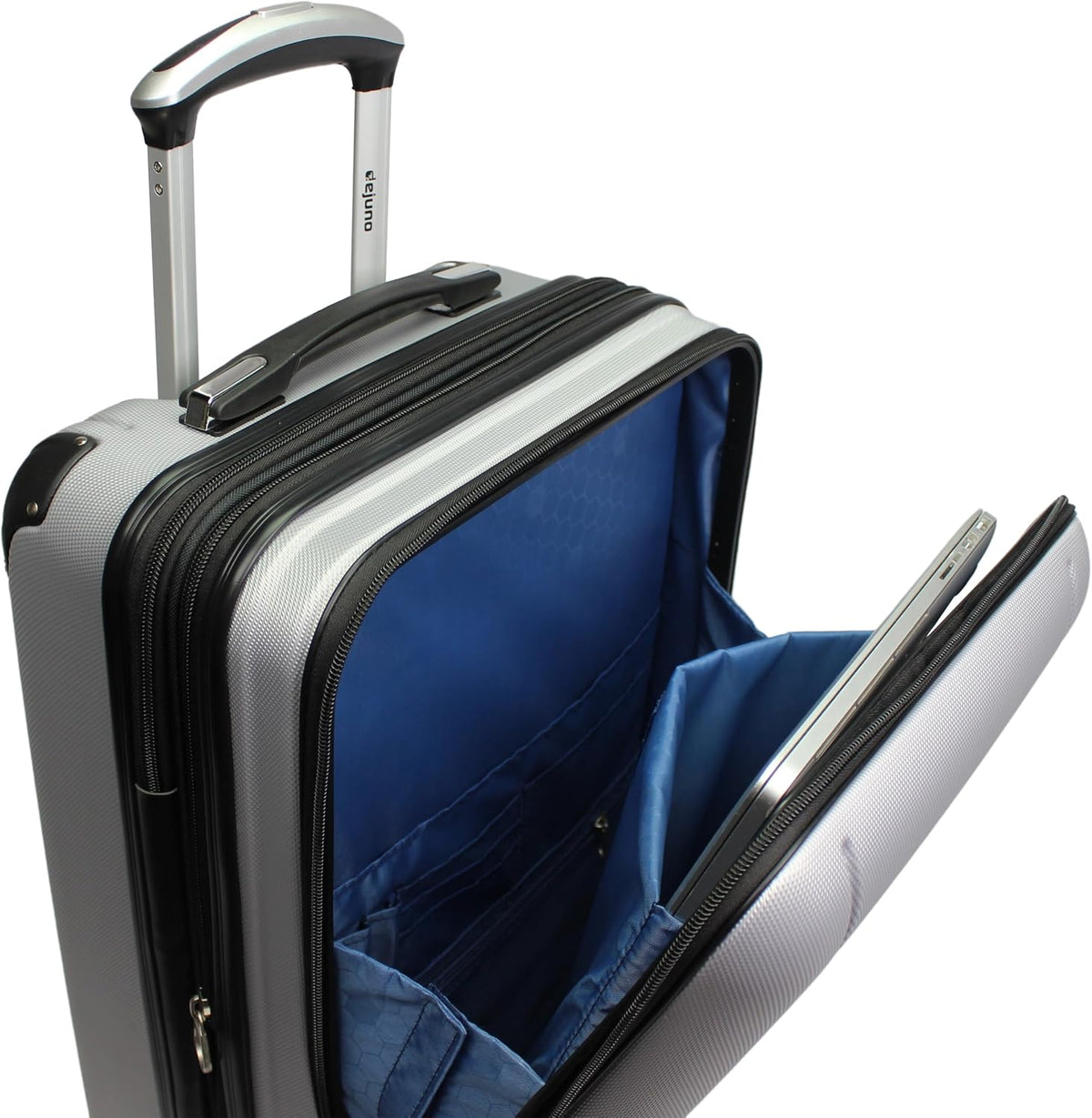 Dejuno Compact 20" Carry-on Luggage with Laptop Pocket - Silver