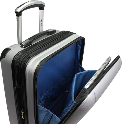 Dejuno Compact 20" Carry-on Luggage with Laptop Pocket - Silver