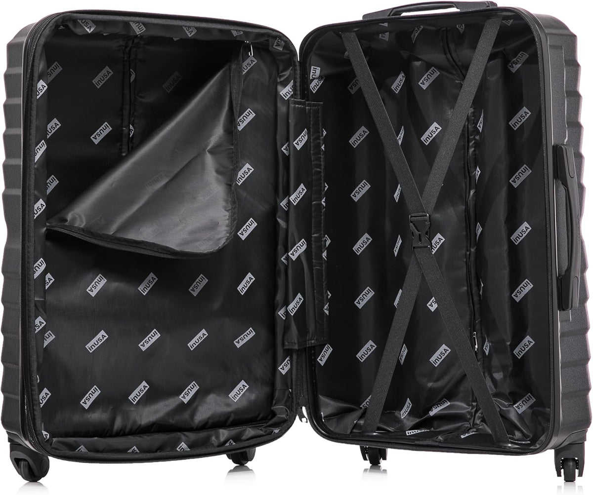 AURUM Hardside Luggage with Spinner Wheels | 20 in Durable Lightweight Carry on Suitcase for Travel | Zipper Clouser Suit Case with Gel Handles and Trolley | Green
