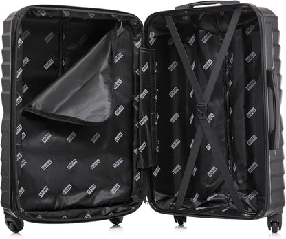 AURUM Hardside Luggage with Spinner Wheels | 20 in Durable Lightweight Carry on Suitcase for Travel | Zipper Clouser Suit Case with Gel Handles and Trolley | Green