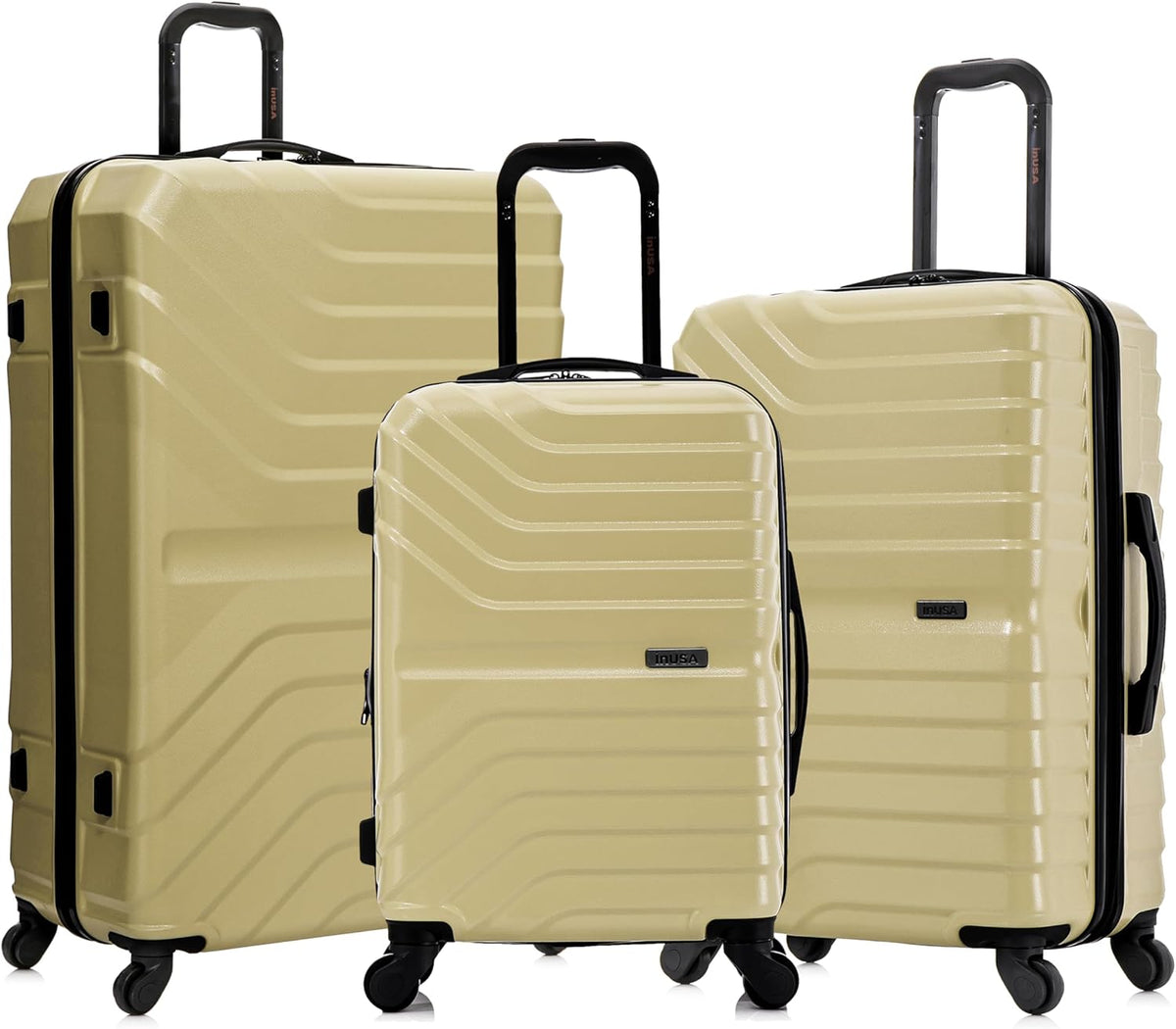 AURUM Hardside Luggage with Spinner Wheels | 20 in Durable Lightweight Carry on Suitcase for Travel | Zipper Clouser Suit Case with Gel Handles and Trolley | Green
