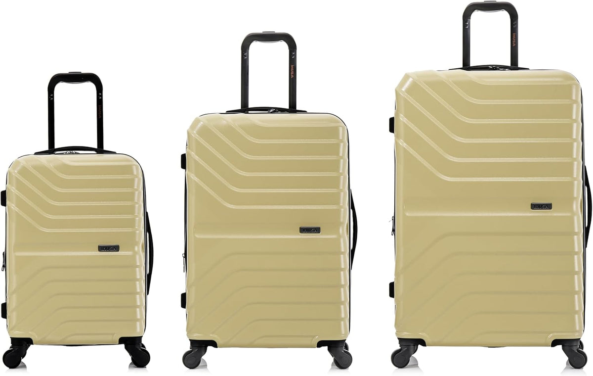 AURUM Hardside Luggage with Spinner Wheels | 20 in Durable Lightweight Carry on Suitcase for Travel | Zipper Clouser Suit Case with Gel Handles and Trolley | Green
