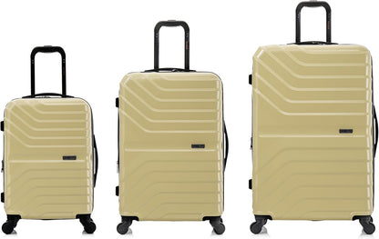 AURUM Hardside Luggage with Spinner Wheels | 20 in Durable Lightweight Carry on Suitcase for Travel | Zipper Clouser Suit Case with Gel Handles and Trolley | Green