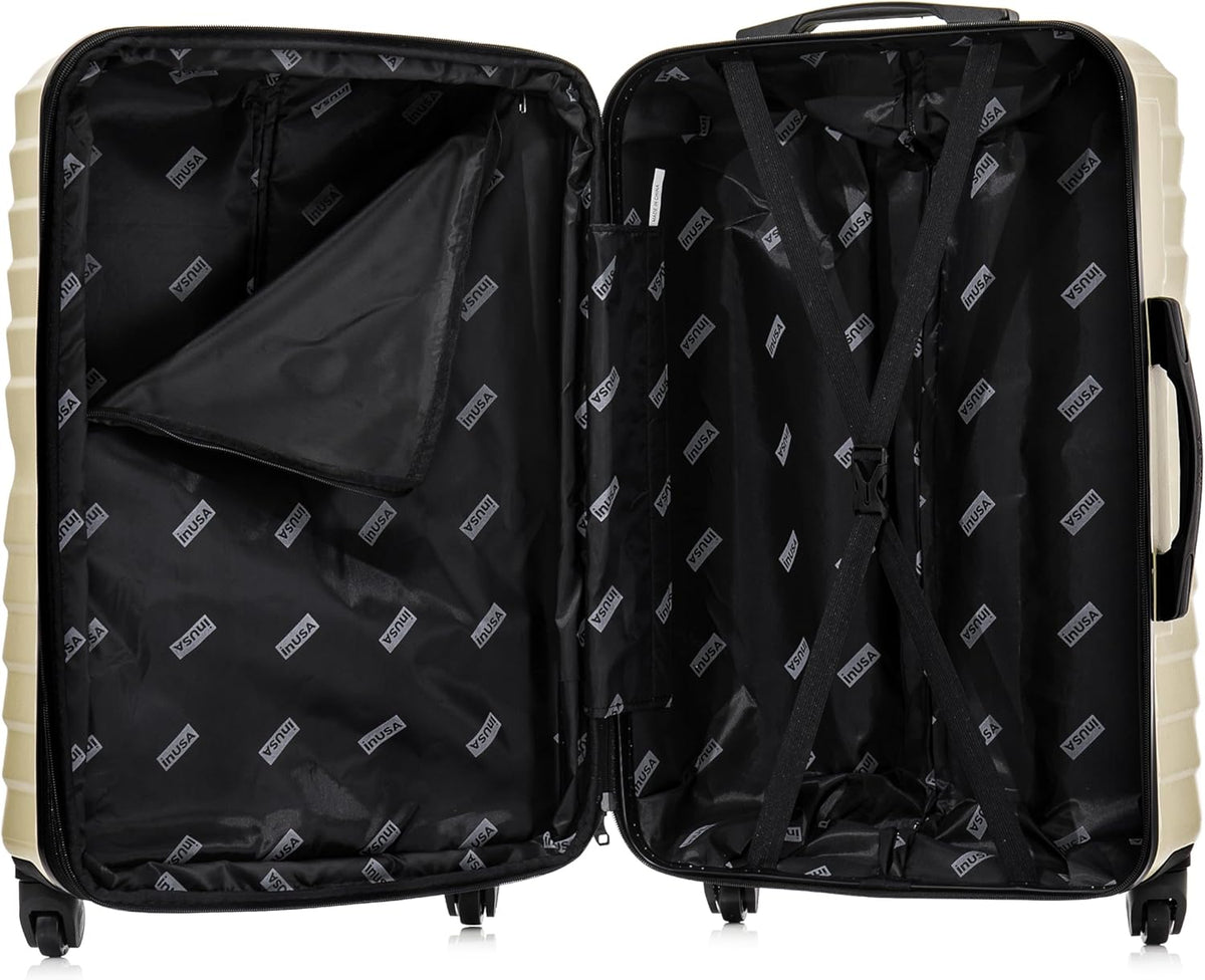 AURUM Hardside Luggage with Spinner Wheels | 20 in Durable Lightweight Carry on Suitcase for Travel | Zipper Clouser Suit Case with Gel Handles and Trolley | Green