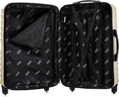 AURUM Hardside Luggage with Spinner Wheels | 20 in Durable Lightweight Carry on Suitcase for Travel | Zipper Clouser Suit Case with Gel Handles and Trolley | Green