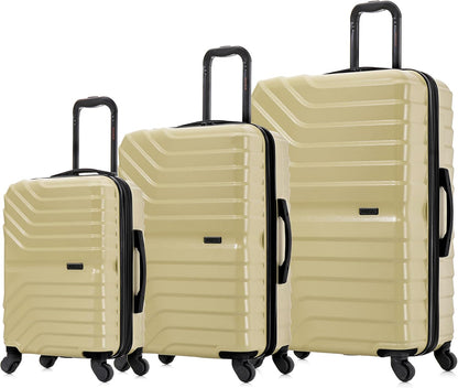 AURUM Hardside Luggage with Spinner Wheels | 20 in Durable Lightweight Carry on Suitcase for Travel | Zipper Clouser Suit Case with Gel Handles and Trolley | Green