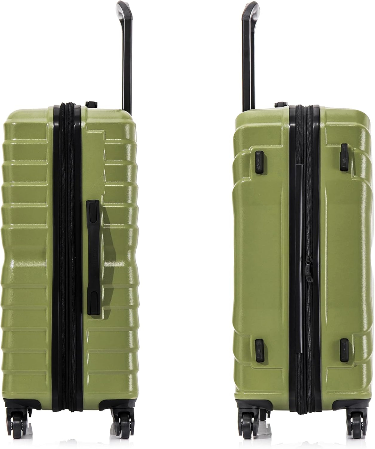 AURUM Hardside Luggage with Spinner Wheels | 20 in Durable Lightweight Carry on Suitcase for Travel | Zipper Clouser Suit Case with Gel Handles and Trolley | Green