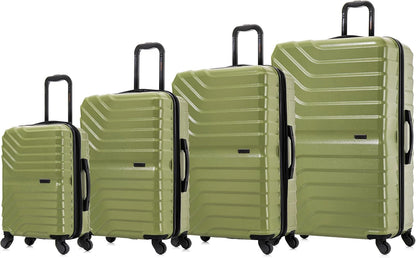 AURUM Hardside Luggage with Spinner Wheels | 20 in Durable Lightweight Carry on Suitcase for Travel | Zipper Clouser Suit Case with Gel Handles and Trolley | Green