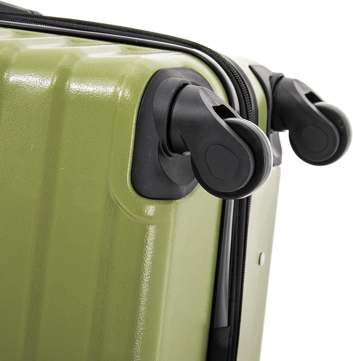 AURUM Hardside Luggage with Spinner Wheels | 20 in Durable Lightweight Carry on Suitcase for Travel | Zipper Clouser Suit Case with Gel Handles and Trolley | Green