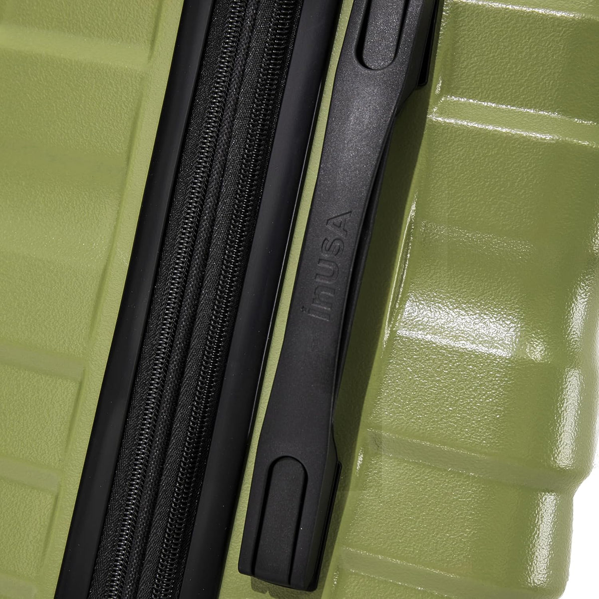 AURUM Hardside Luggage with Spinner Wheels | 20 in Durable Lightweight Carry on Suitcase for Travel | Zipper Clouser Suit Case with Gel Handles and Trolley | Green
