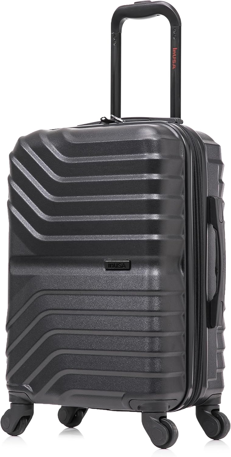 AURUM Hardside Luggage with Spinner Wheels | 20 in Durable Lightweight Carry on Suitcase for Travel | Zipper Clouser Suit Case with Gel Handles and Trolley | Green