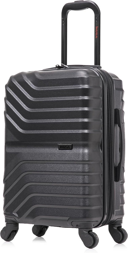 AURUM Hardside Luggage with Spinner Wheels | 20 in Durable Lightweight Carry on Suitcase for Travel | Zipper Clouser Suit Case with Gel Handles and Trolley | Green