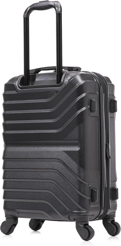 AURUM Hardside Luggage with Spinner Wheels | 20 in Durable Lightweight Carry on Suitcase for Travel | Zipper Clouser Suit Case with Gel Handles and Trolley | Green