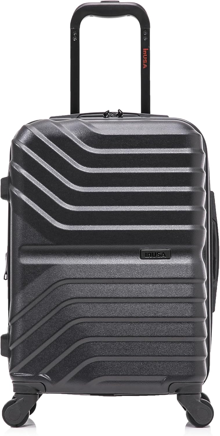 AURUM Hardside Luggage with Spinner Wheels | 20 in Durable Lightweight Carry on Suitcase for Travel | Zipper Clouser Suit Case with Gel Handles and Trolley | Green