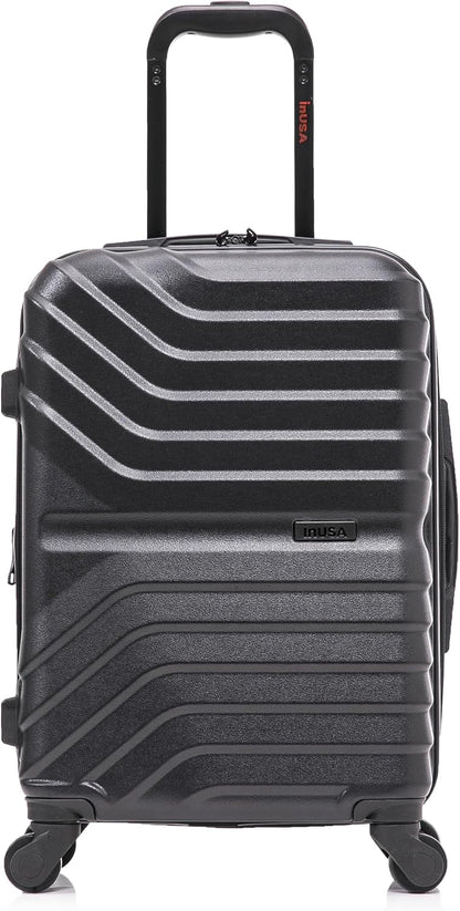 AURUM Hardside Luggage with Spinner Wheels | 20 in Durable Lightweight Carry on Suitcase for Travel | Zipper Clouser Suit Case with Gel Handles and Trolley | Green