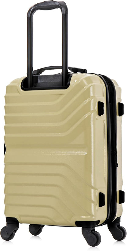 AURUM Hardside Luggage with Spinner Wheels | 20 in Durable Lightweight Carry on Suitcase for Travel | Zipper Clouser Suit Case with Gel Handles and Trolley | Green