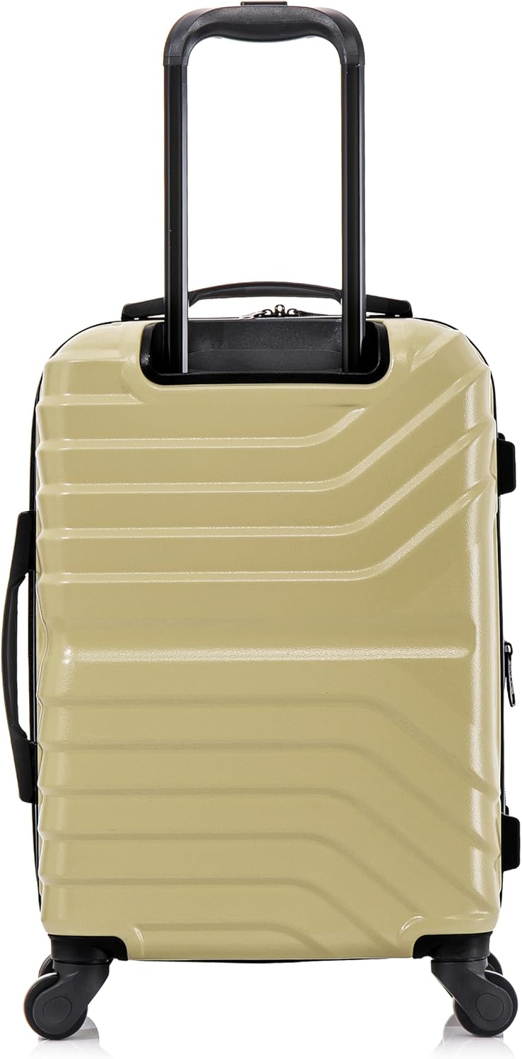 AURUM Hardside Luggage with Spinner Wheels | 20 in Durable Lightweight Carry on Suitcase for Travel | Zipper Clouser Suit Case with Gel Handles and Trolley | Green