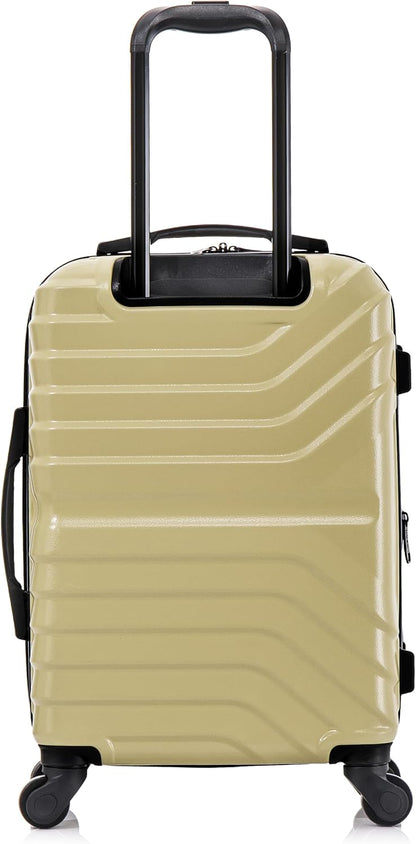 AURUM Hardside Luggage with Spinner Wheels | 20 in Durable Lightweight Carry on Suitcase for Travel | Zipper Clouser Suit Case with Gel Handles and Trolley | Green