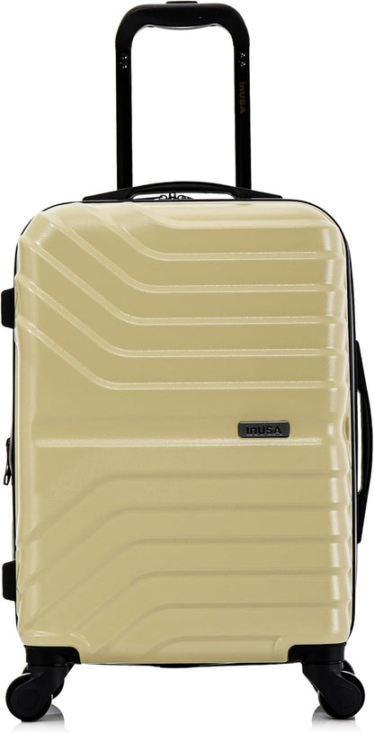 AURUM Hardside Luggage with Spinner Wheels | 20 in Durable Lightweight Carry on Suitcase for Travel | Zipper Clouser Suit Case with Gel Handles and Trolley | Green