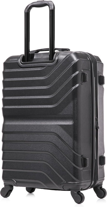 AURUM Hardside Luggage with Spinner Wheels | 20 in Durable Lightweight Carry on Suitcase for Travel | Zipper Clouser Suit Case with Gel Handles and Trolley | Green