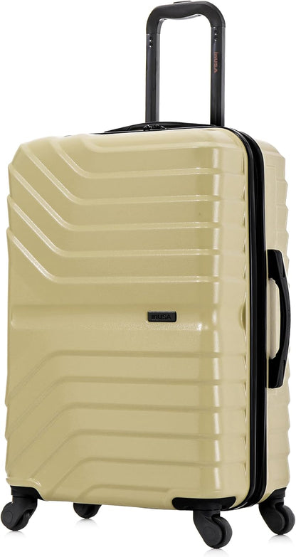 AURUM Hardside Luggage with Spinner Wheels | 20 in Durable Lightweight Carry on Suitcase for Travel | Zipper Clouser Suit Case with Gel Handles and Trolley | Green