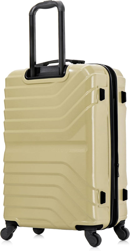 AURUM Hardside Luggage with Spinner Wheels | 20 in Durable Lightweight Carry on Suitcase for Travel | Zipper Clouser Suit Case with Gel Handles and Trolley | Green