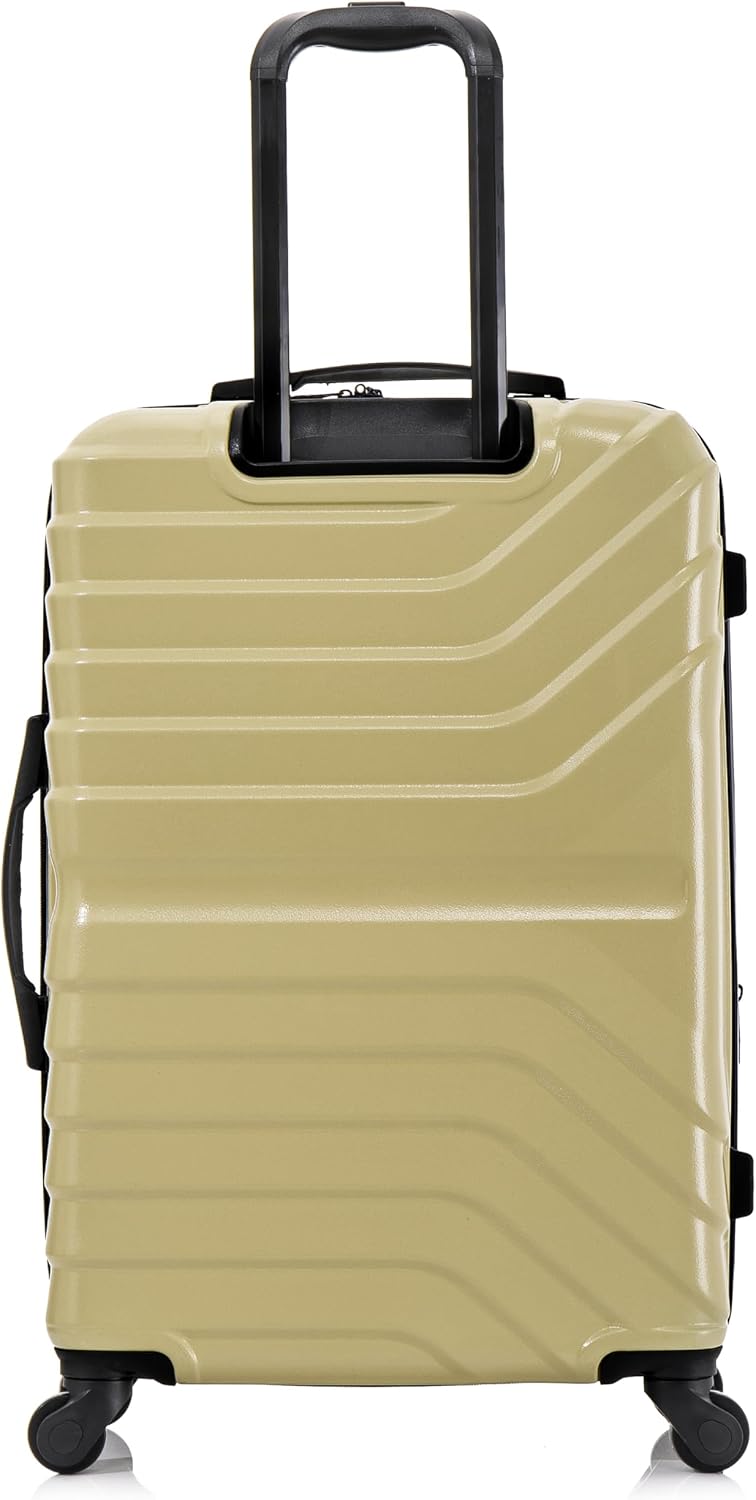 AURUM Hardside Luggage with Spinner Wheels | 20 in Durable Lightweight Carry on Suitcase for Travel | Zipper Clouser Suit Case with Gel Handles and Trolley | Green